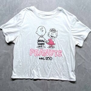 Peanuts Charlie Brown Lucy Graphic Est 1950 T Shirt Size XL 16-18 Hybrid Apparel